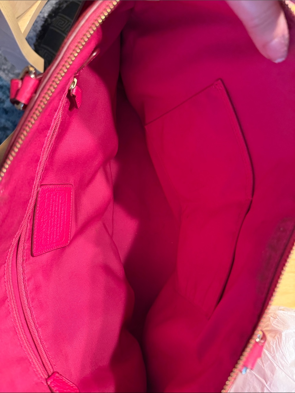 Coach Hot Pink Pebbled Leather Tote - Picture 10 of 12